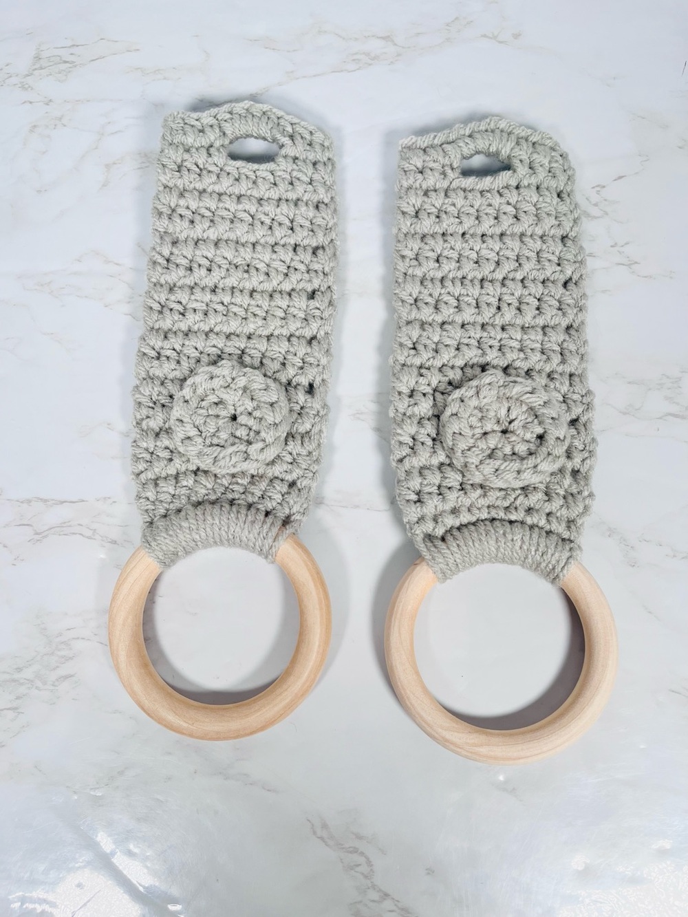 Crochet Towel Holders Set Of 2 - Pick Your Color - Picture 5 of 8